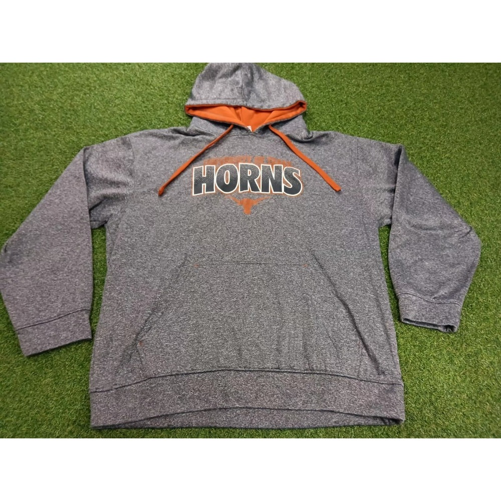 Majestic Texas Longhorns American‎ Football Team Hoodie Mens Large Gray Graphic